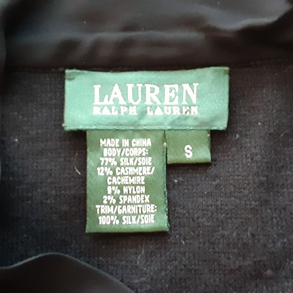 LRL Black Silk & Cashmere Tie Neck Sleeveless Sweater - size S - Picture 11 of 11